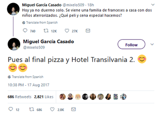 Illustration for article titled Pizza y cine para todos: este hombre acogió a una familia francesa desconocida en su casa de Barcelona